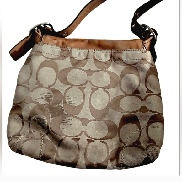 COACH Rehab Vintage Large Classic Tan and Brown Leather Saddle Style Handbag - Picture 8 of 10